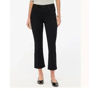 J. Crew Factory Jeans Petite Mid Rise Flare Crop Black‎ All-day Stretch Sz 24P